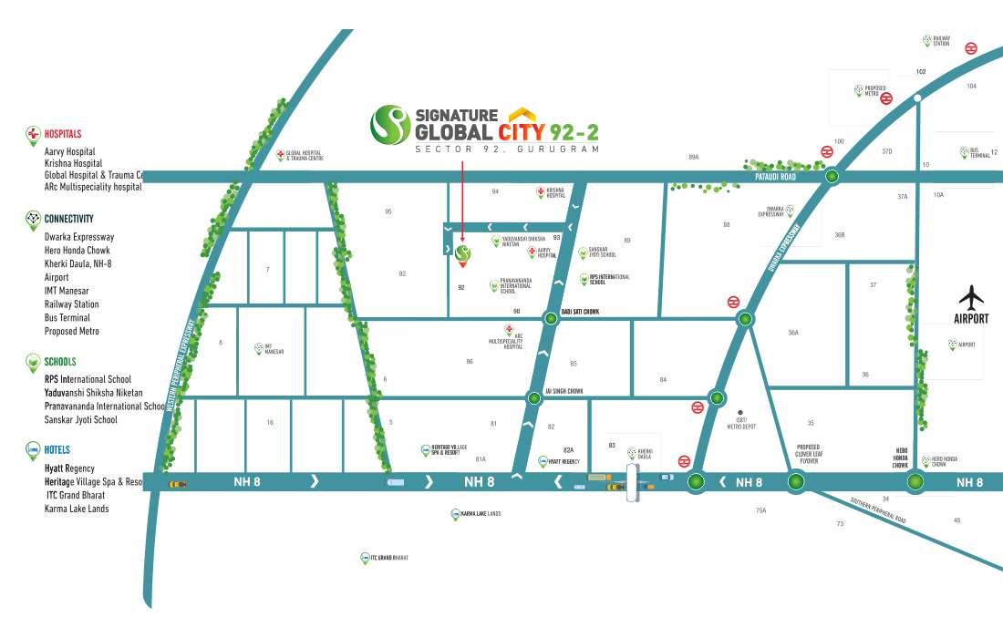 Location of Signature Global City 92 Phase 2